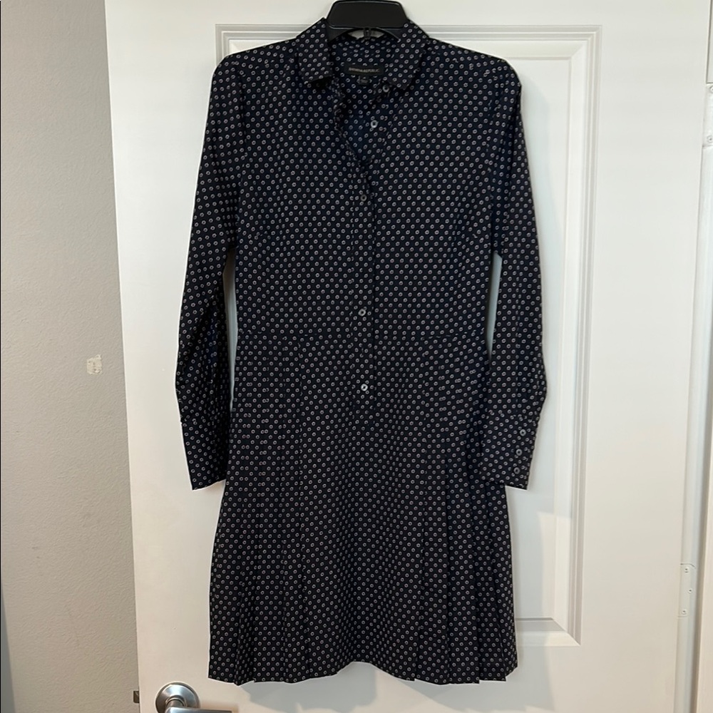 Navy Patterned Women's Dress